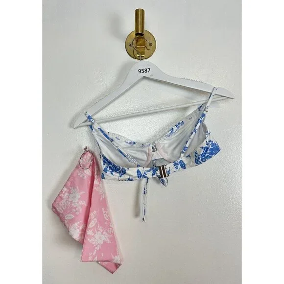 LOVESHACKFANCY Swim Massimo Bikini Set in Cobalt Pop Size Small